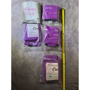 Curves Fitness Bundle 4 Thigh Trimmer Pairs 1 Waist Support Neoprene Purple Grey